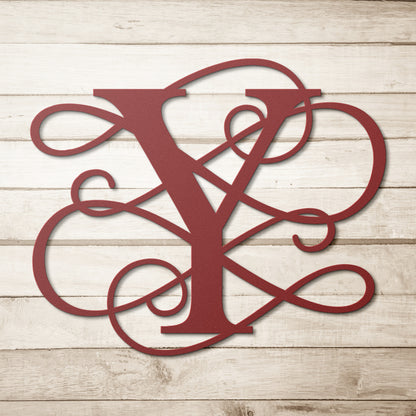 Letter Y, Your Initial, Swirl Letters, Monogram, Metal Signs, Rustic Sign, Wall Art, Wall Decor