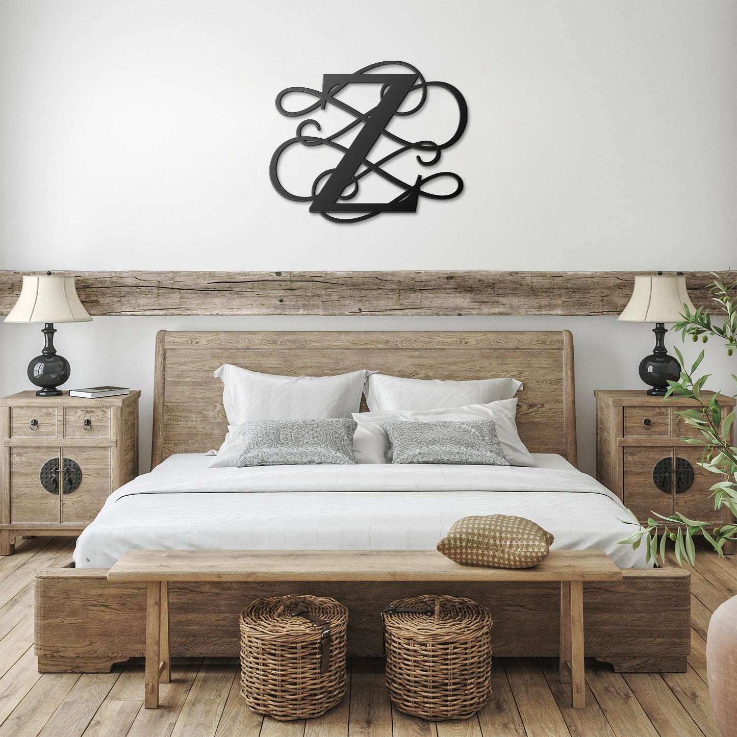 Letter Z, Your Initial, Swirl Letters, Monogram, Metal Signs, Rustic Sign, Wall Art, Wall Decor