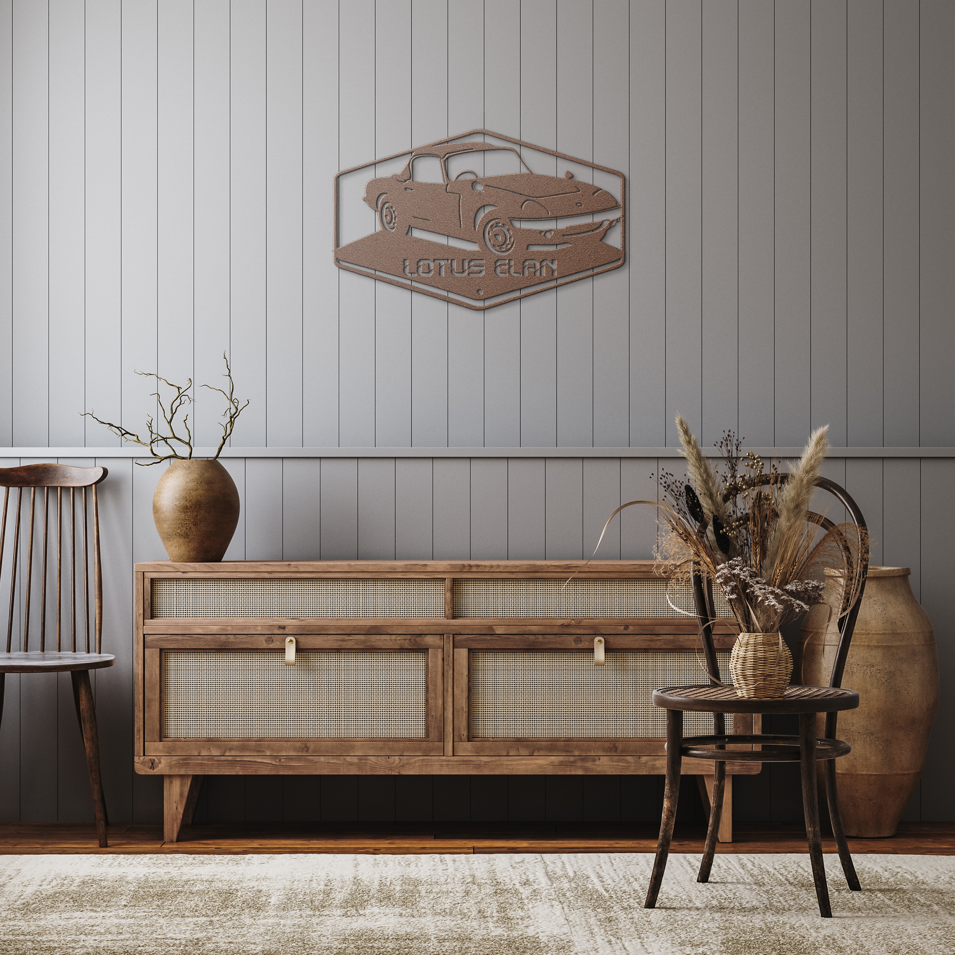 Lotus_Elan_Metal_Wall_Art_Copper_Rustic_Hallway_Mockup.png
