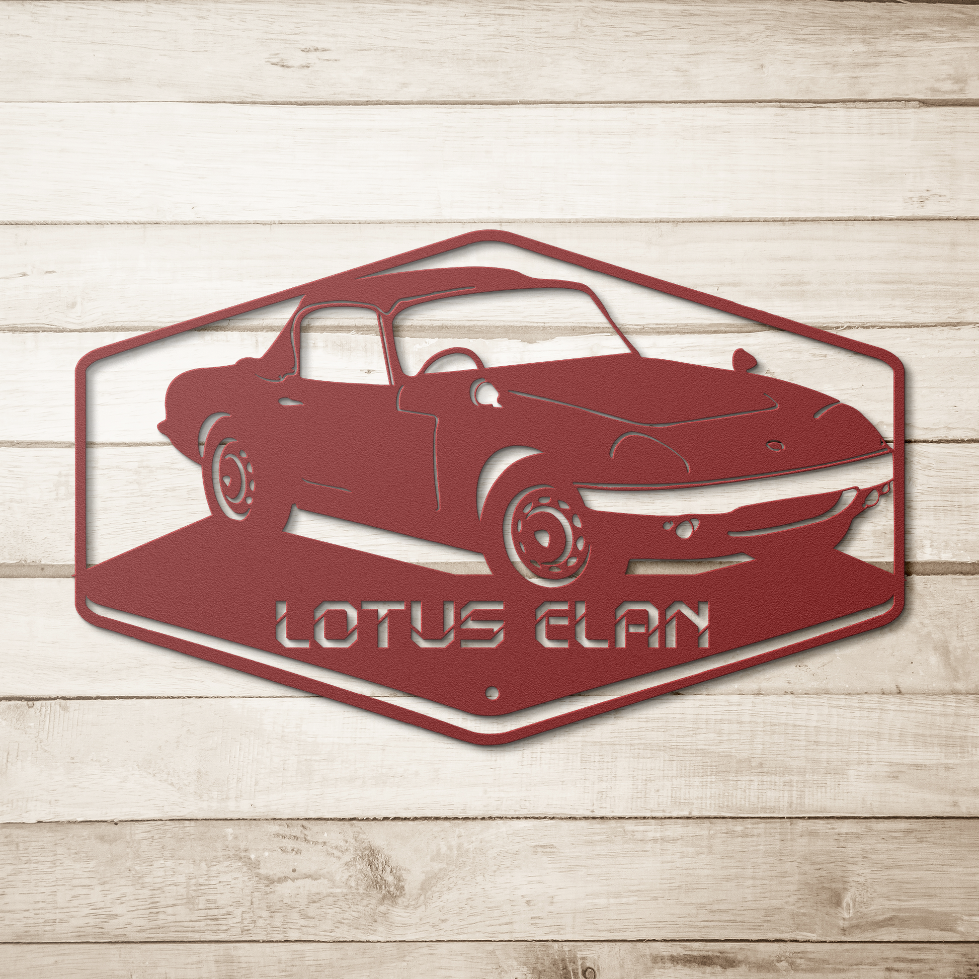 Lotus_Elan_Metal_Wall_Art_Red_Simple_Wood_BKGD_Mockup.png