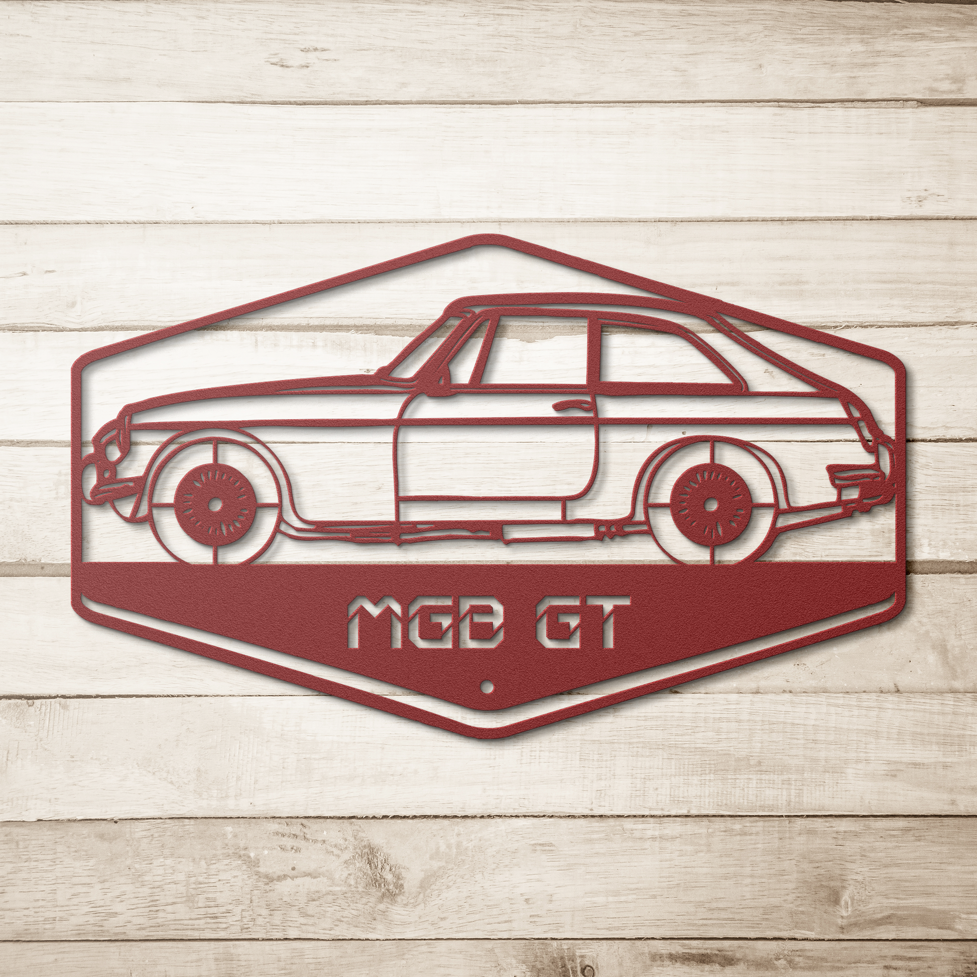 MGB_GT_Car_Metal_Wall_Art_Red_Simple_Wood_BKGD_Mockup.png