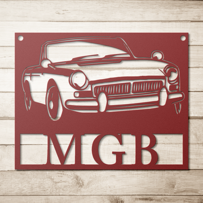 Vintage British Car MGB Metal Wall Art - Country Proud USA