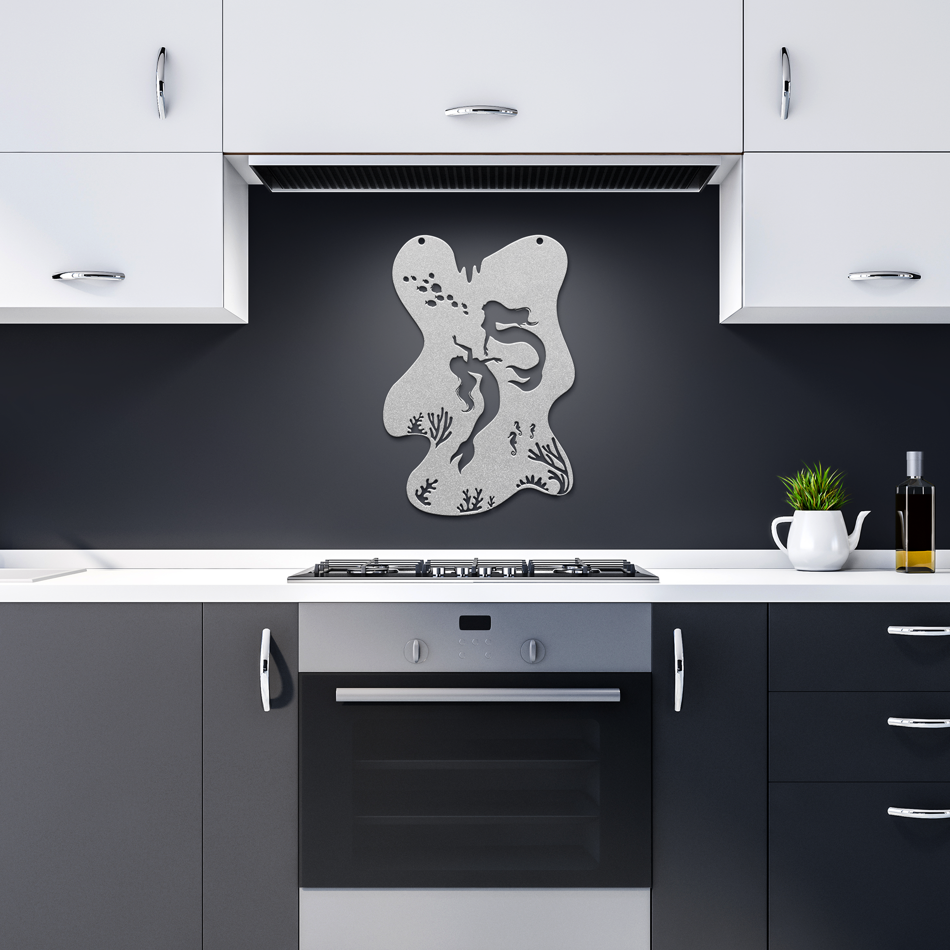 Mermaid_Dreams_Metal_Wall_Art_Silver_Dark_Kitchen_Mockup.png