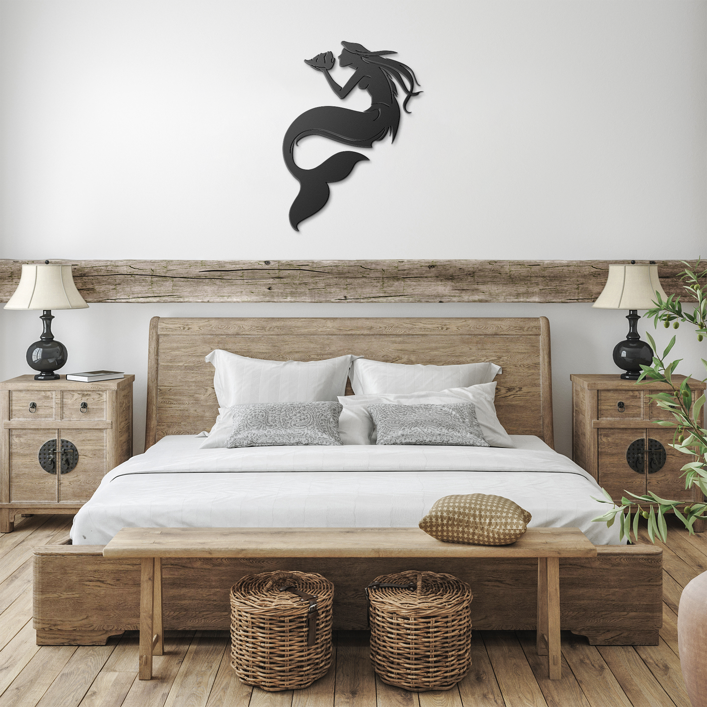 Mermaid_with_Conch_Shell_Metal_Wall_Art_Black_Farmhouse_Bedroom_Mockup.png