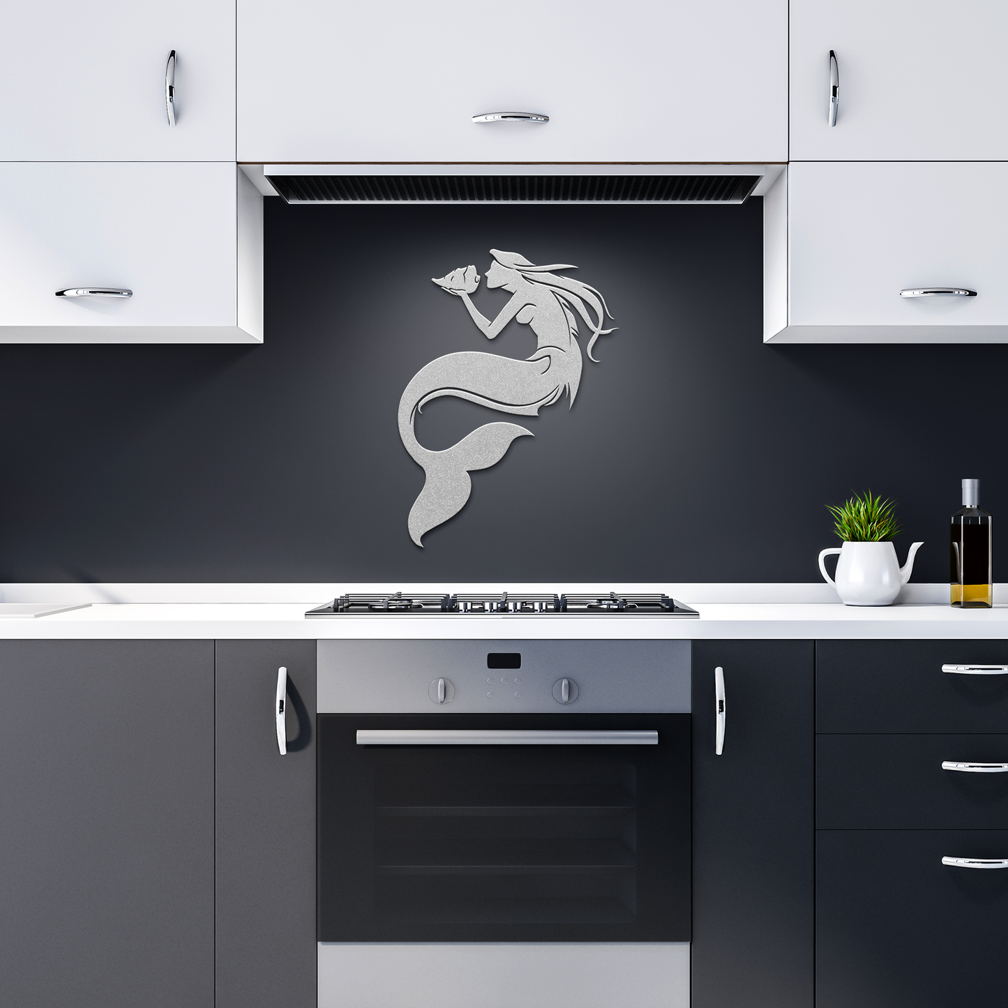 Mermaid_with_Conch_Shell_Metal_Wall_Art_Silver_Dark_Kitchen_Mockup.png