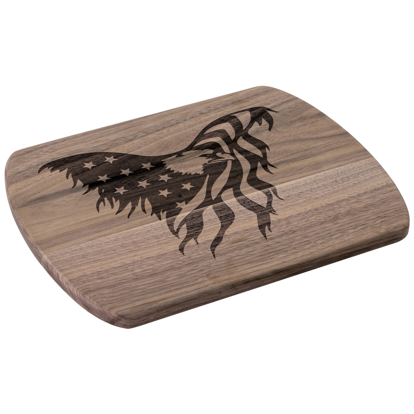 Patriotic American Eagle Hardwood Oval Cutting Boards in Maple or Walnut