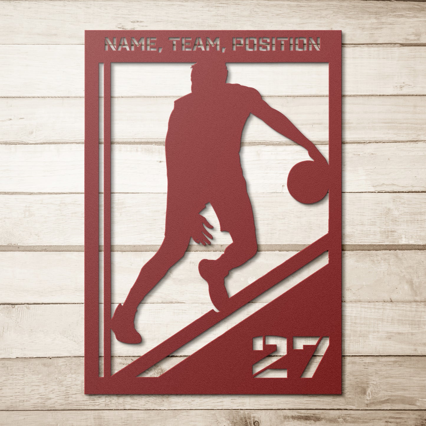 Personalized Basketball Dribble Metal Wall Art