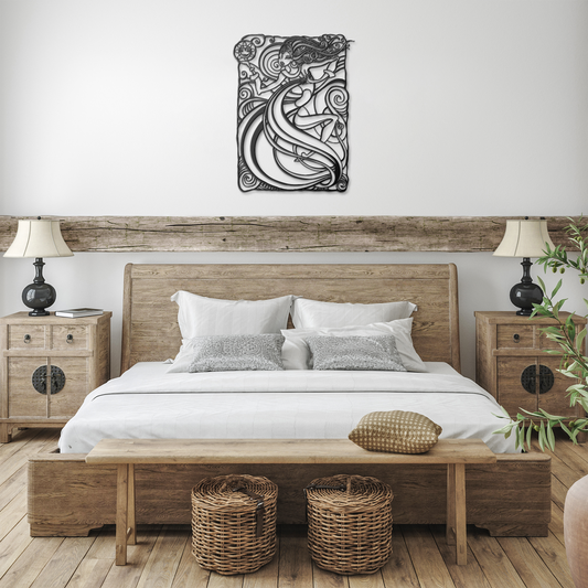 Personalized_Elegant_Mermaid_Metal_Wall__Black_Farmhouse_Bedroom_Mockup.png
