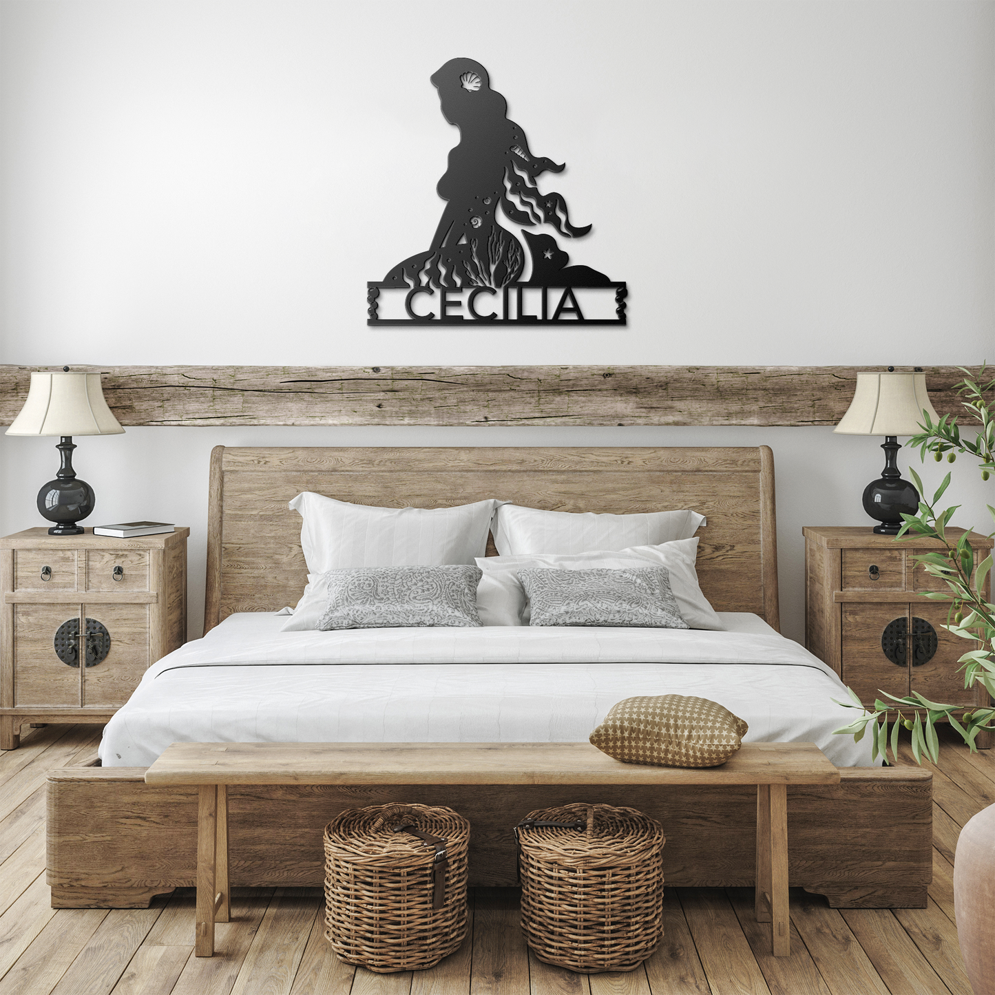 Personalized_Mermaid_Metal_Wall_Art_Black_Farmhouse_Bedroom_Mockup.png