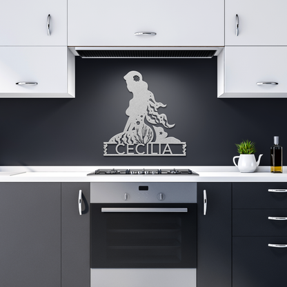 Personalized_Mermaid_Metal_Wall_Art_Silver_Dark_Kitchen_Mockup.png