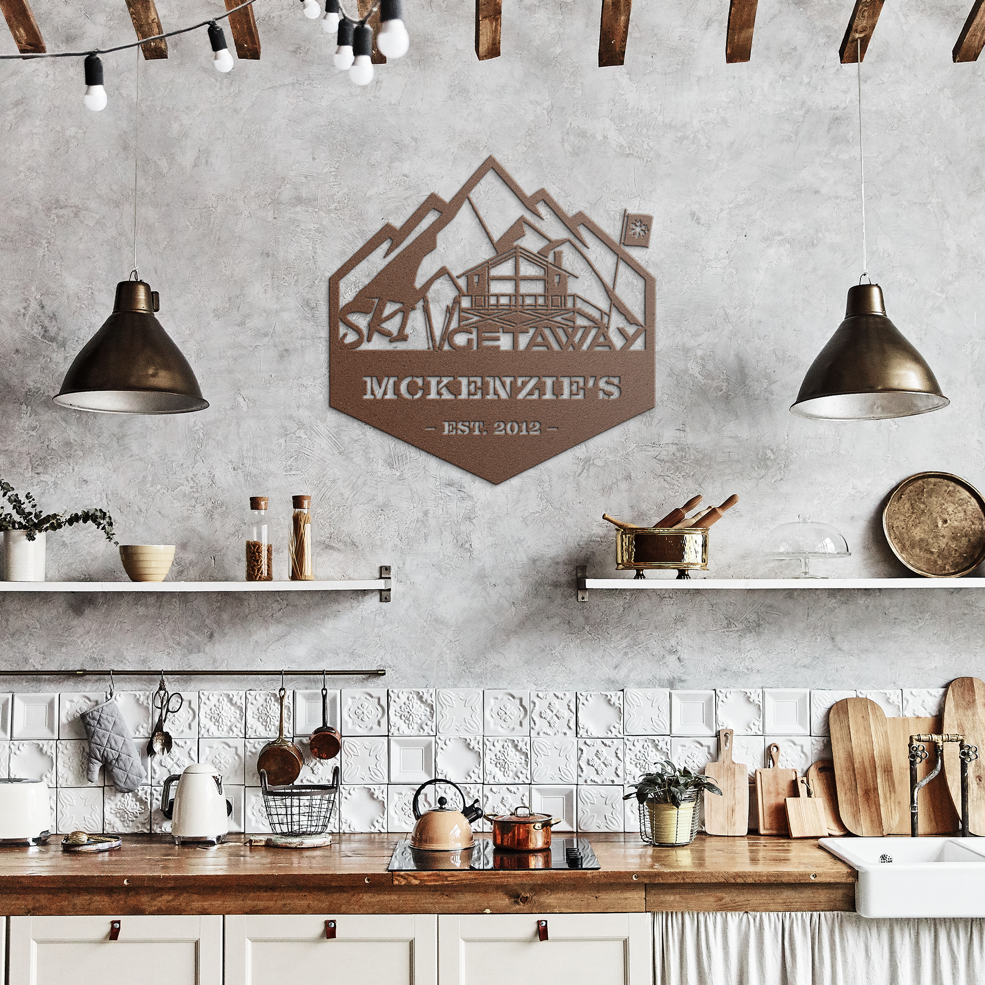 Personalized_Mountain_Cabin_Metal_Wall_A_Copper_Rustic_Kitchen_Mockup.png