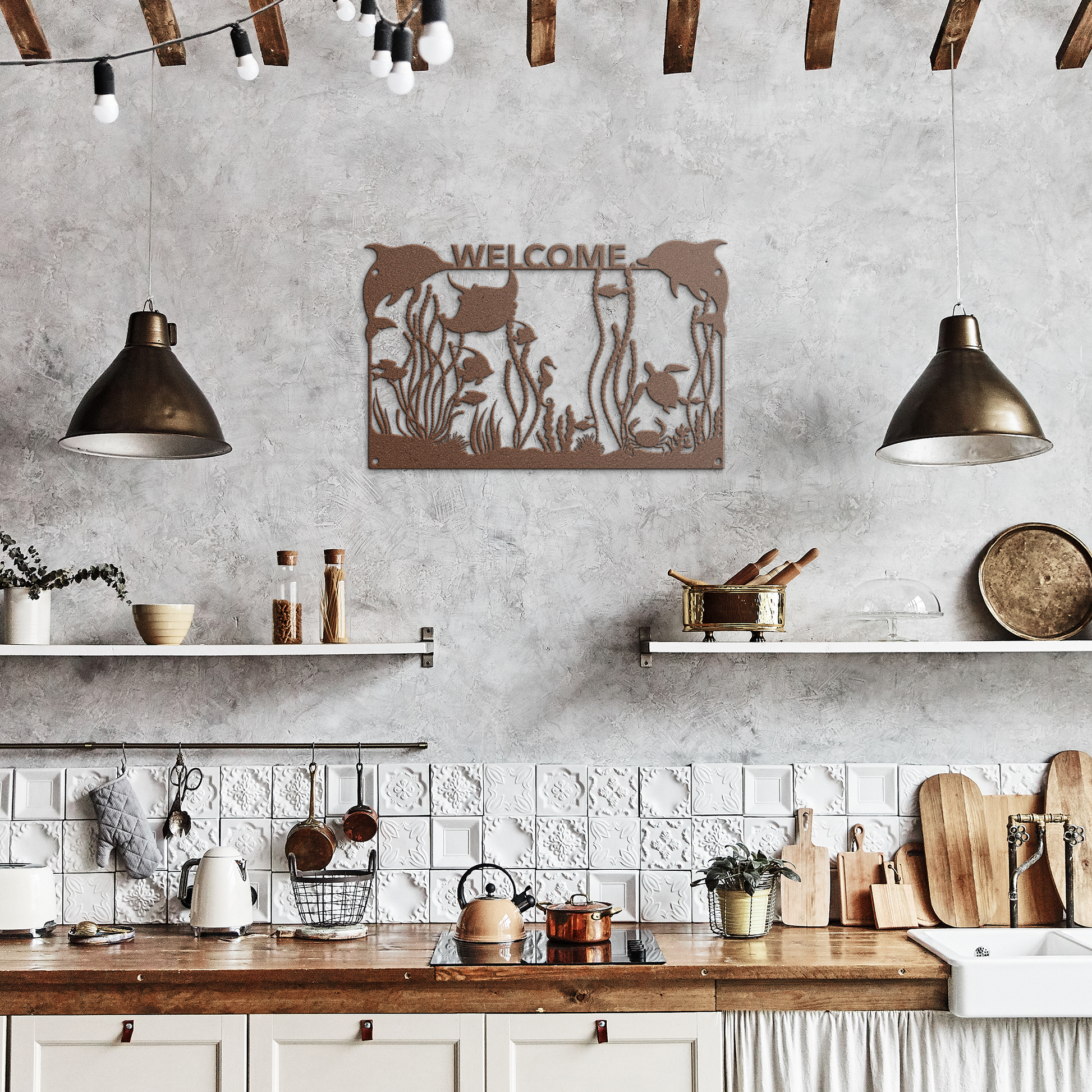 Personalized_Ocean_Aquarium_Scene_Copper_Rustic_Kitchen_Mockup.png