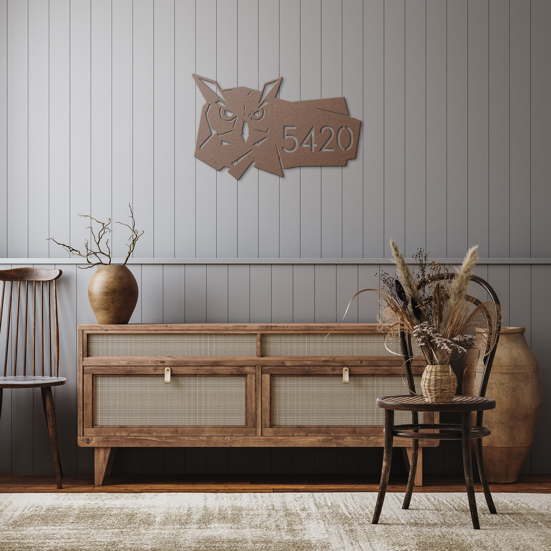 Personalized_Owl_Address_Sign_Copper_Rustic_Hallway_Mockup.png_16086272