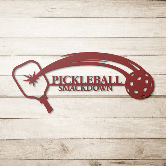 Personalized Pickleball Smackdown Metal Wall Art