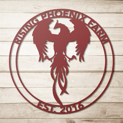 Personalized Rising Phoenix Metal Art