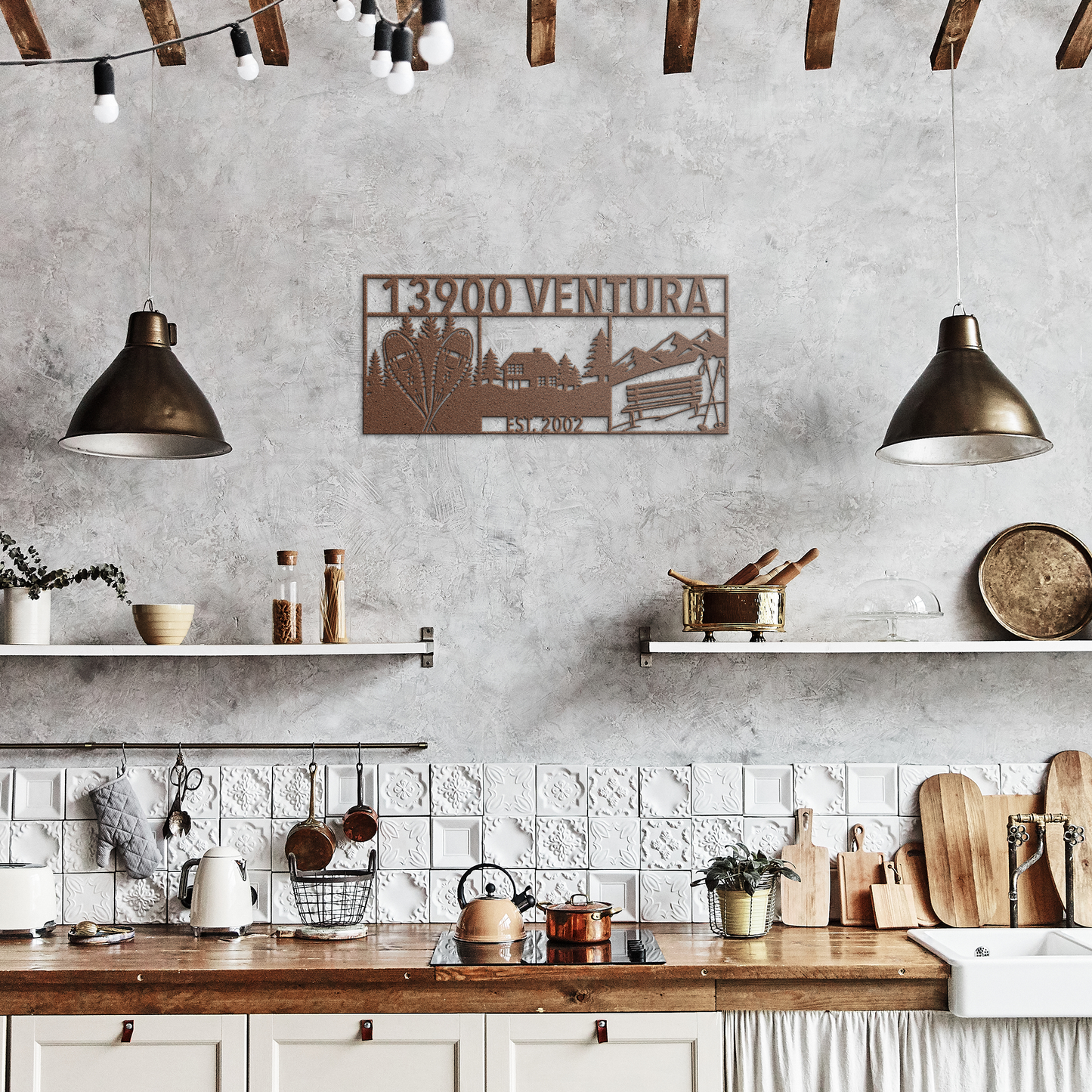 Personalized_Snowbound_Life_Address_Sign_Copper_Rustic_Kitchen_Mockup.png