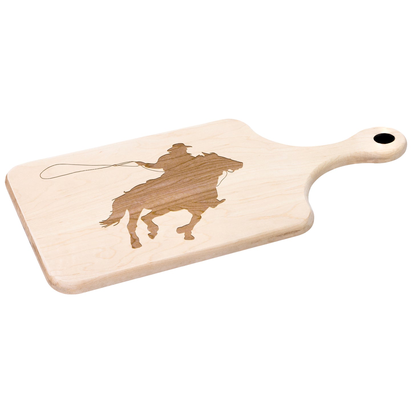 Rodeo Champion Hardwood Paddle Cutting Board