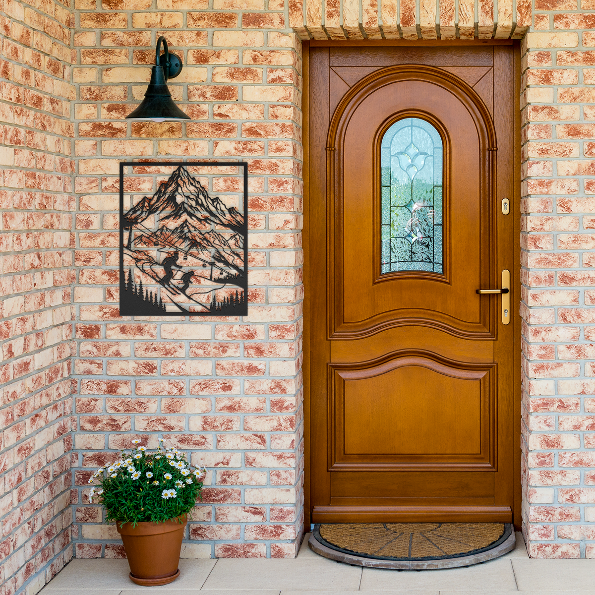 Ski_Adventure_Mountain_Scene_Metal_Wall__Black_Brick_Entrance_Mockup.png