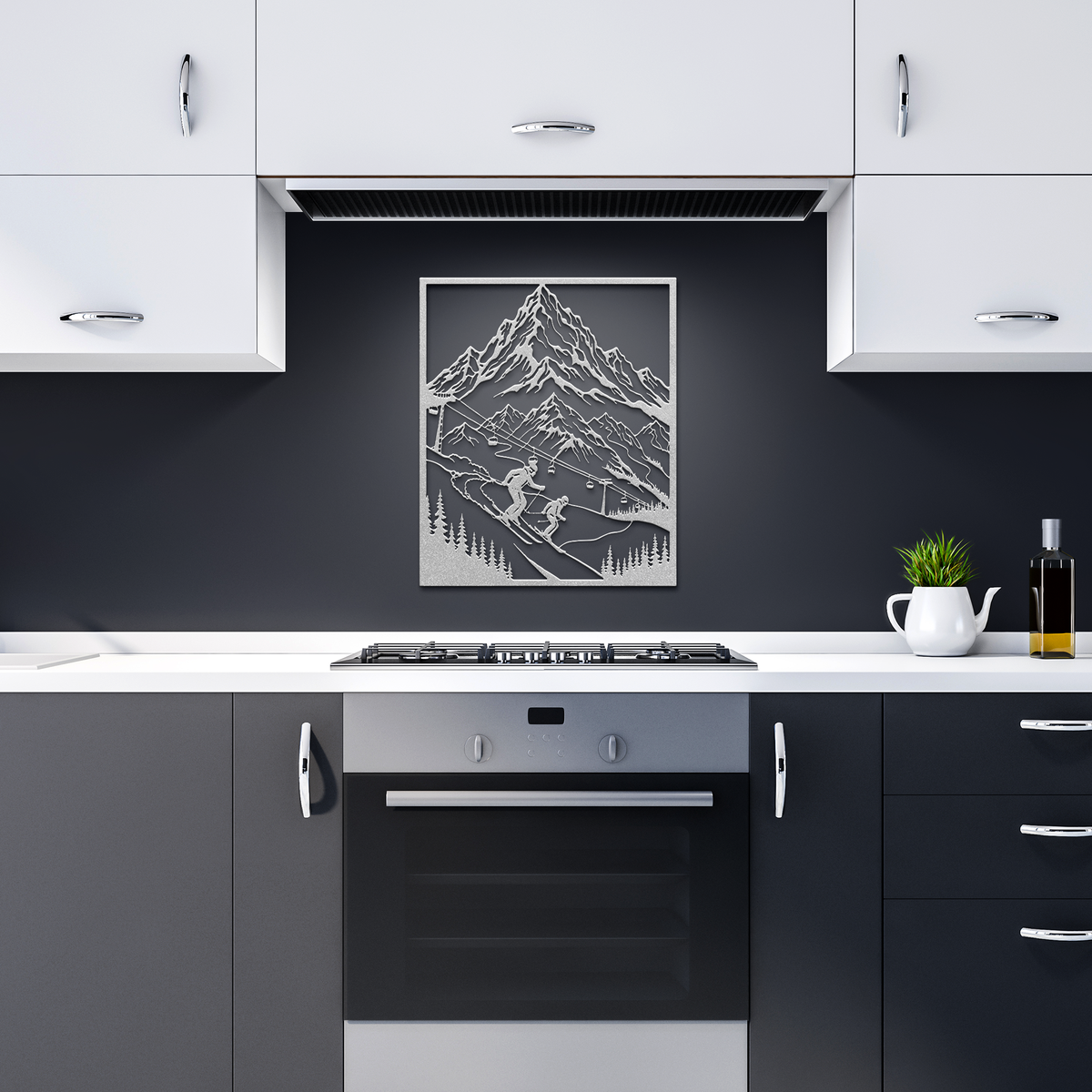 Ski_Adventure_Mountain_Scene_Metal_Wall__Silver_Dark_Kitchen_Mockup.png