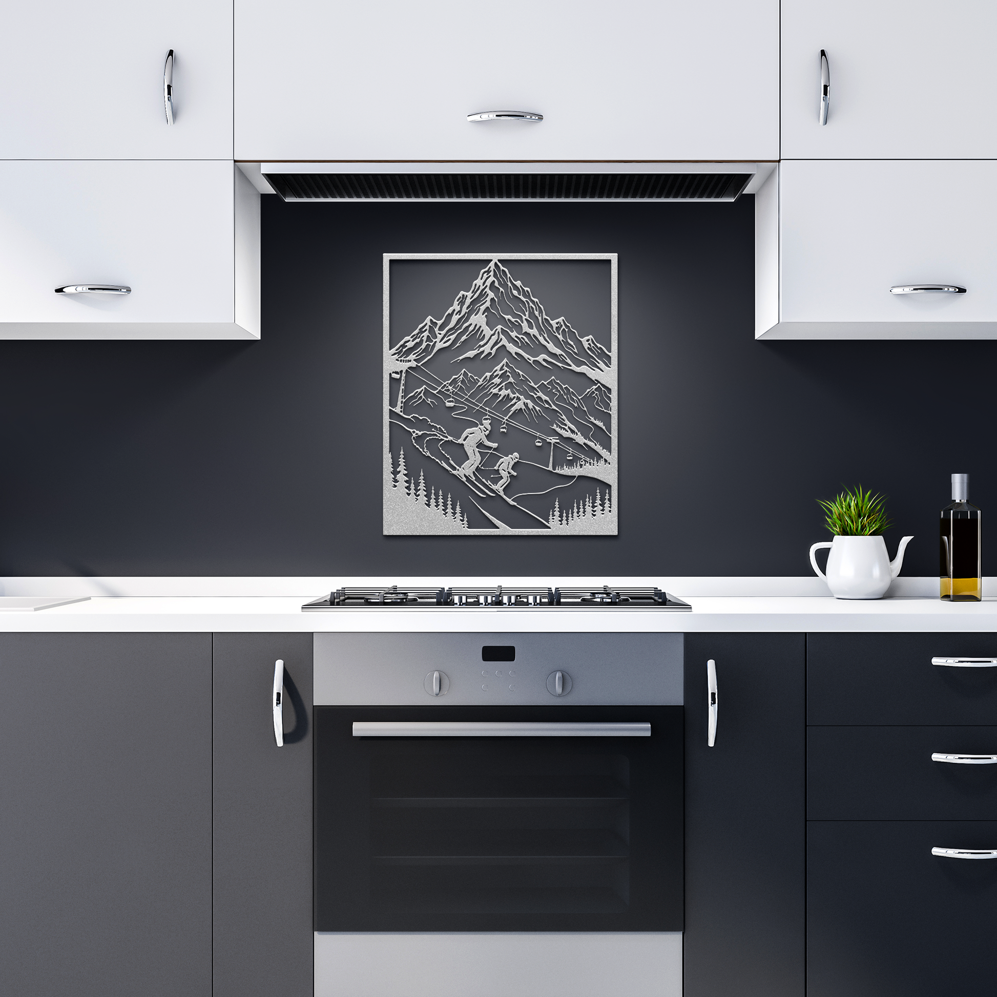 Ski_Adventure_Mountain_Scene_Metal_Wall__Silver_Dark_Kitchen_Mockup.png
