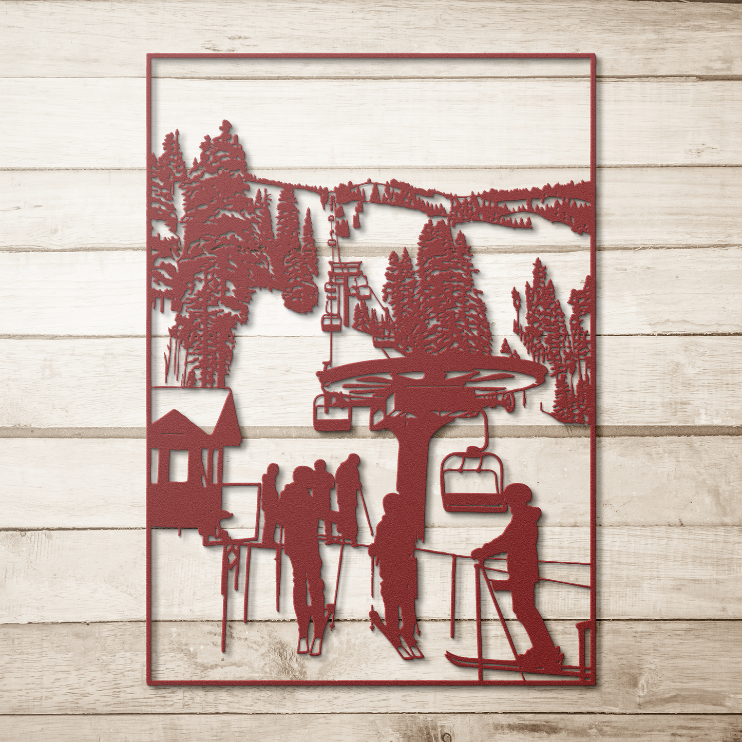 Ski_Lift_Line_Mountain_Scene_Metal_Wall__Red_Simple_Wood_BKGD_Mockup.png