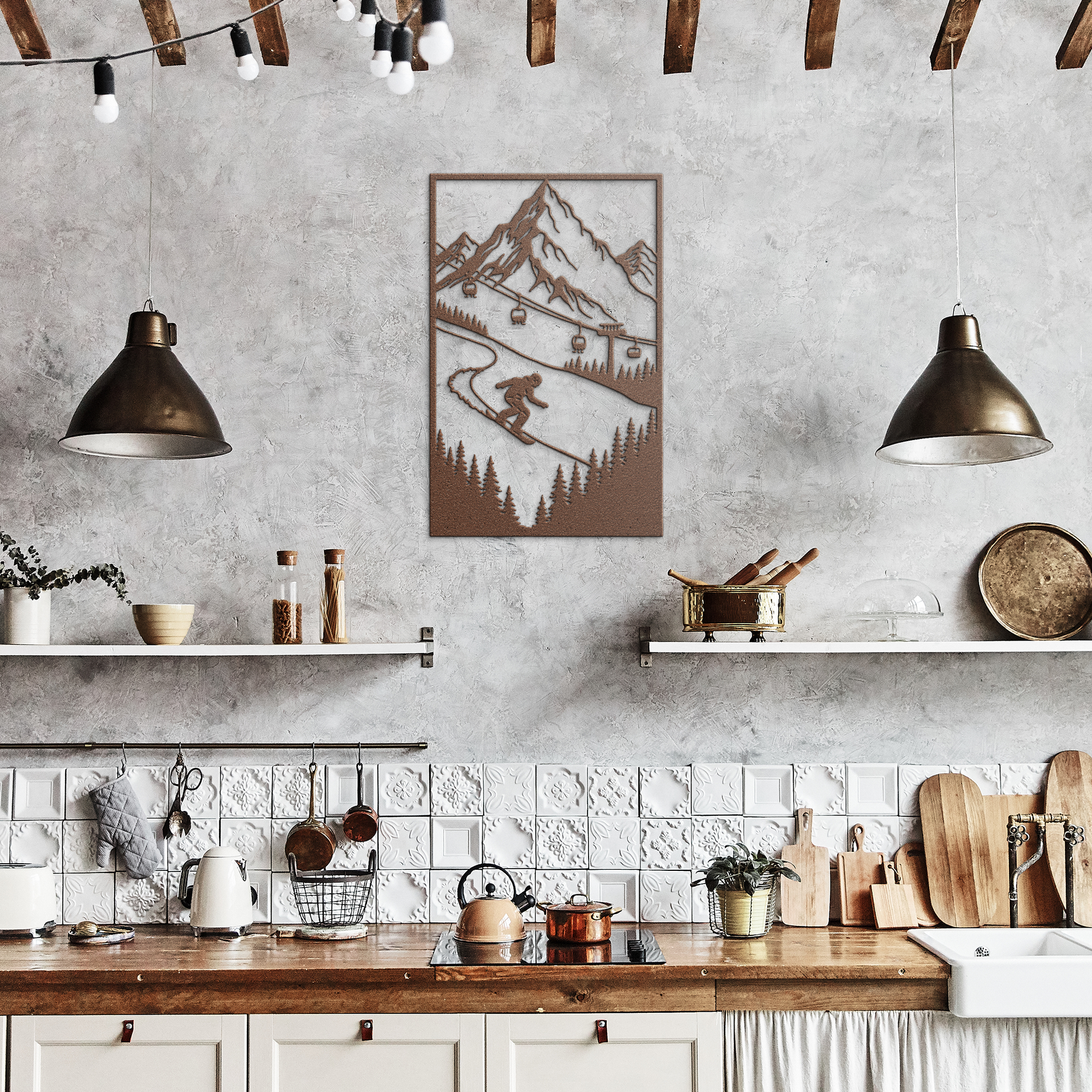 Snowboard_Mountain_Scene_Metal_Wall_Ar_Copper_Rustic_Kitchen_Mockup.png