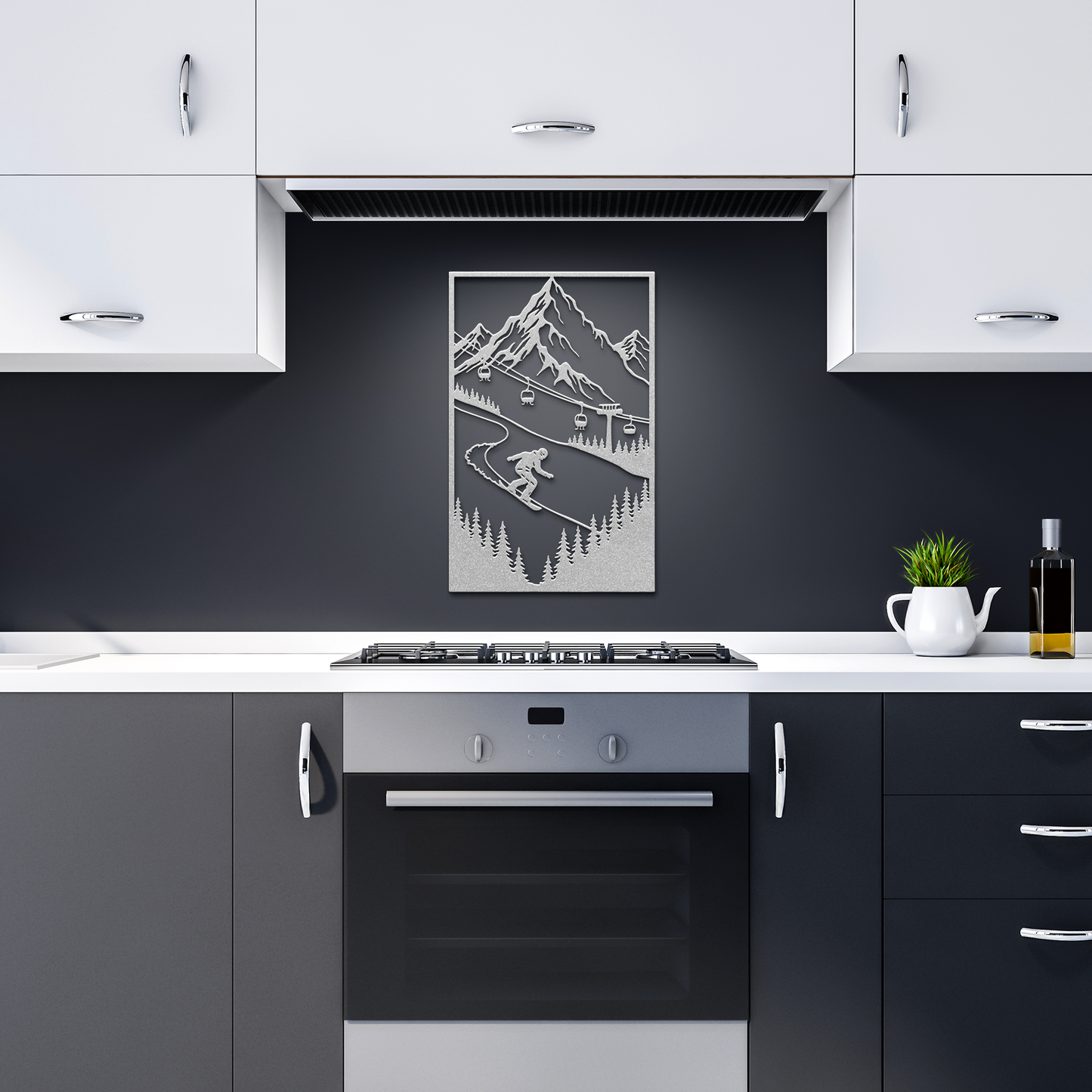 Snowboard_Mountain_Scene_Metal_Wall_Ar_Silver_Dark_Kitchen_Mockup.png