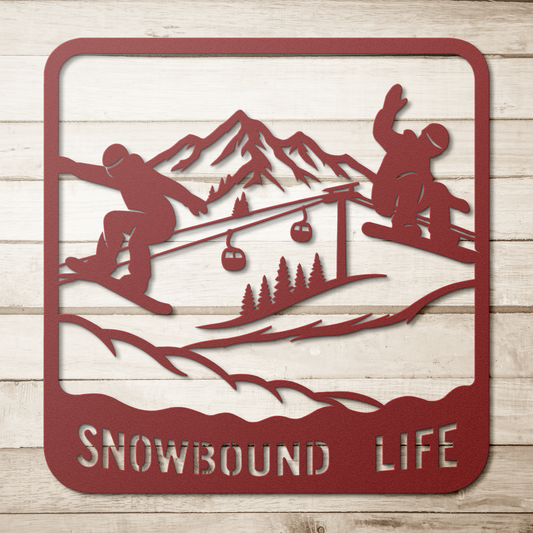 Snowbound_Life_Metal_Wall_Art_Red_Simple_Wood_BKGD_Mockup.png