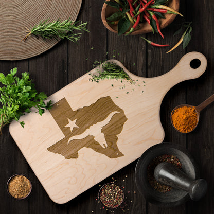 The Lone Star State Texas Hardwood Paddle Cutting Board