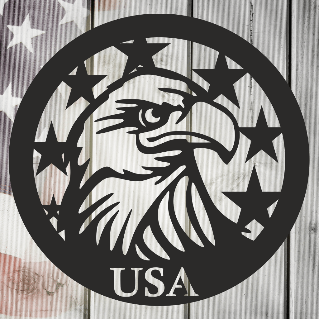 USA Eagle Stars Metal Wall Art