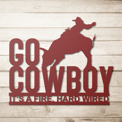 USA Pro Bull Riding Go Cowboy Personalized Metal Art