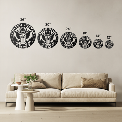 US Army Personalized Date Metal Wall Art Circle