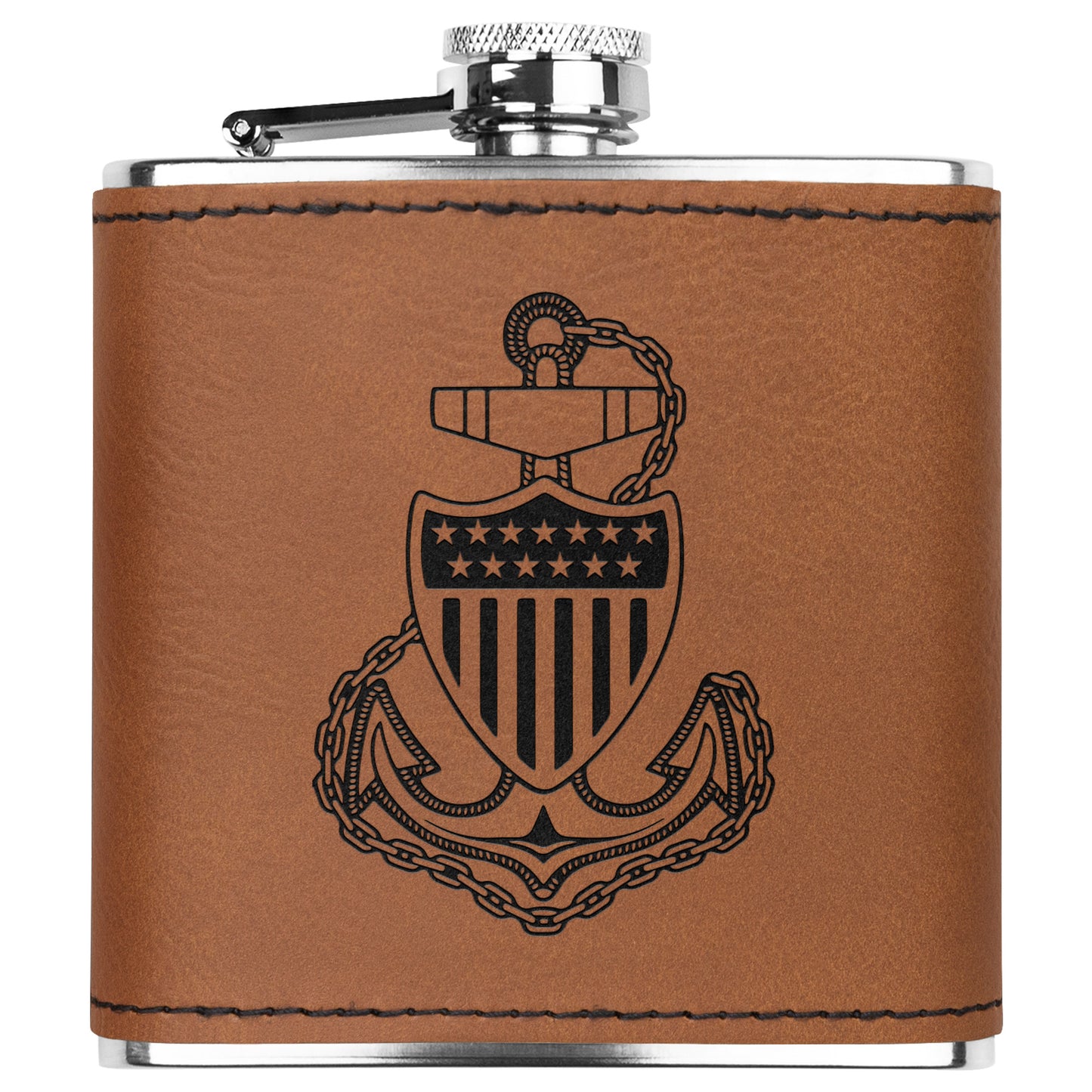 USCG Anchor Insignia Stainless Steel Flask