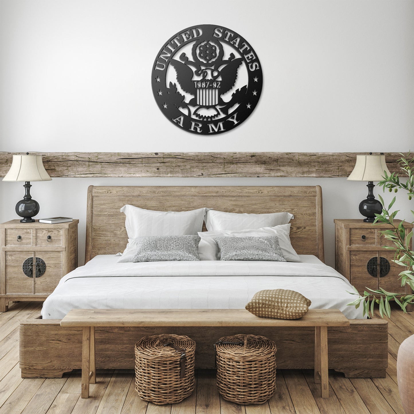 US Army Personalized Date Metal Wall Art Circle