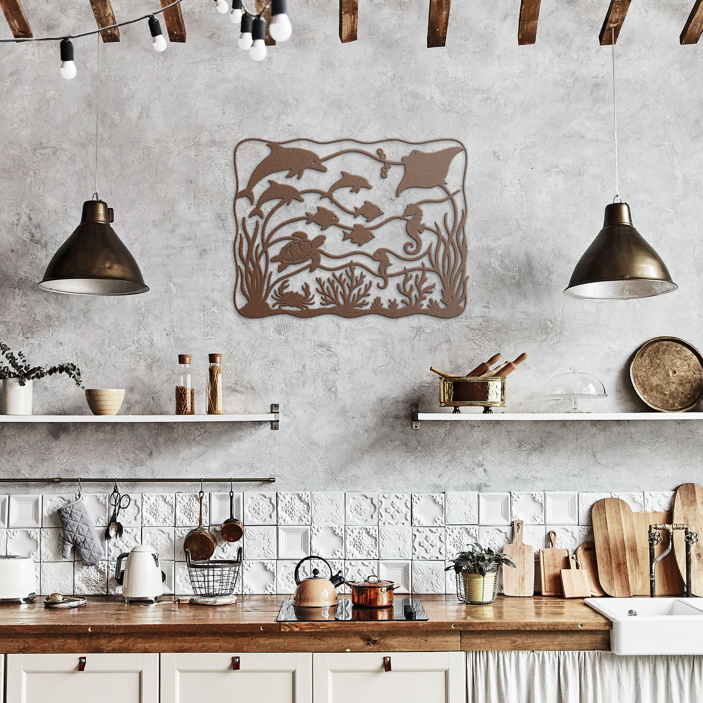 Under_the_Waves__Sea_Life_Metal_Wall__Copper_Rustic_Kitchen_Mockup.png