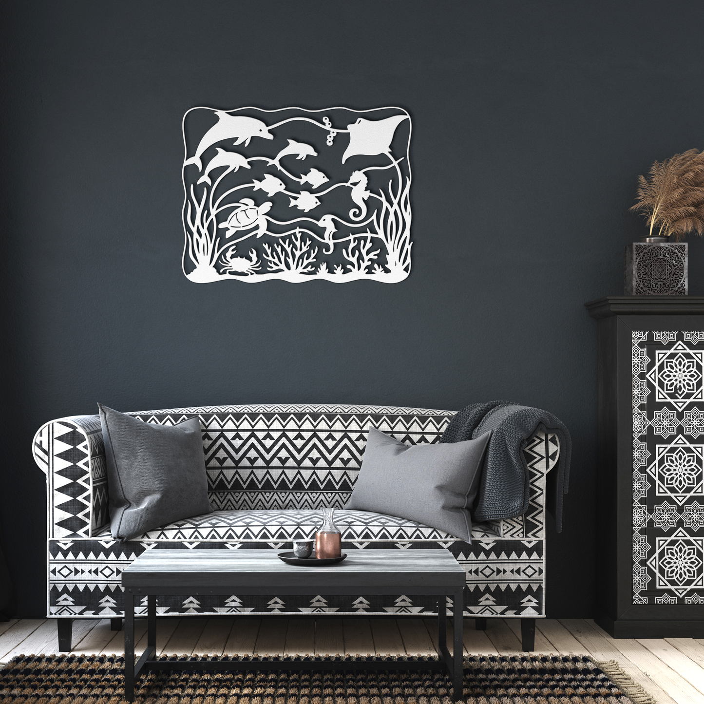 Under_the_Waves__Sea_Life_Metal_Wall__White_Dark_Living_Room_Mockup.png