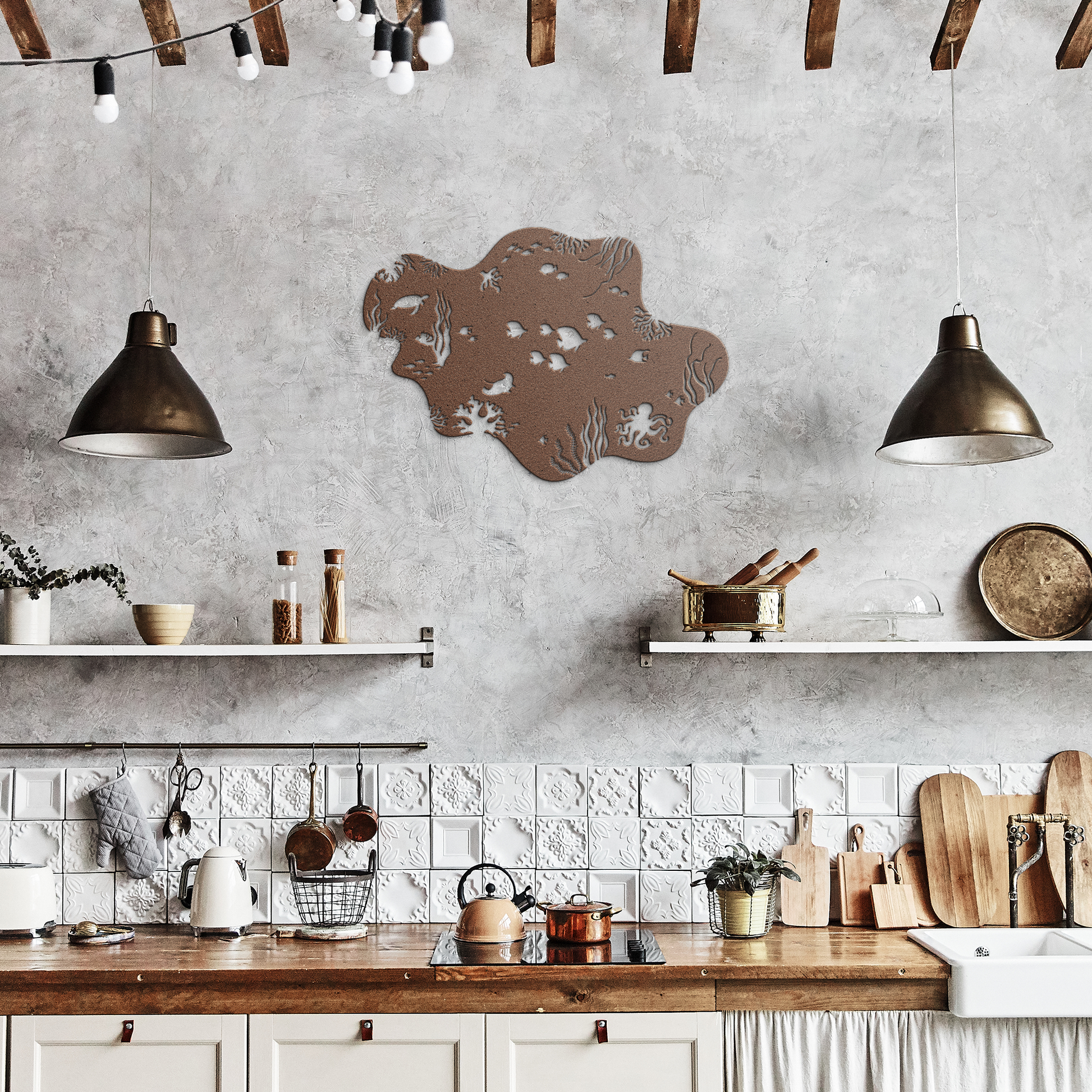 Underwater_Sealife_Metal_Wall_Art_Copper_Rustic_Kitchen_Mockup.png