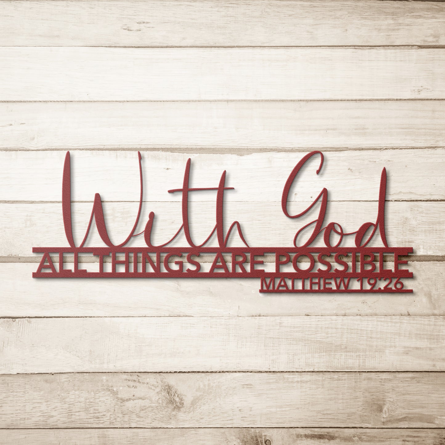 With God All Things are Possible Christian Faith Metal Art