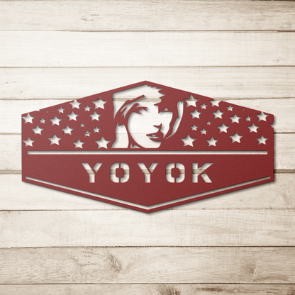Youre_On_Your_Own_Kid_Metal_Wall_Art_Red_Simple_Wood_BKGD_Mockup.png
