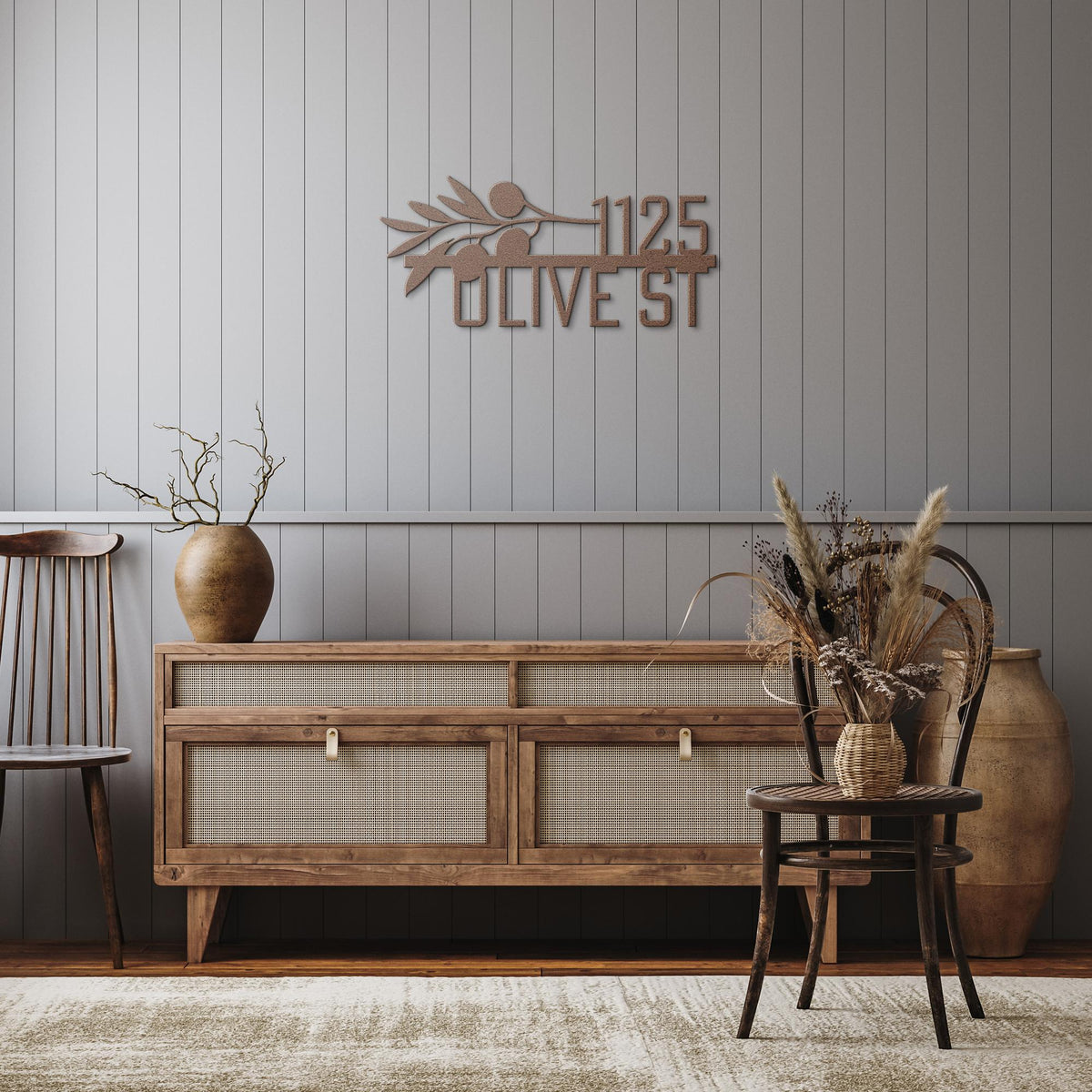 Address + Olive Branch Metal Address Sign - Country Proud USA