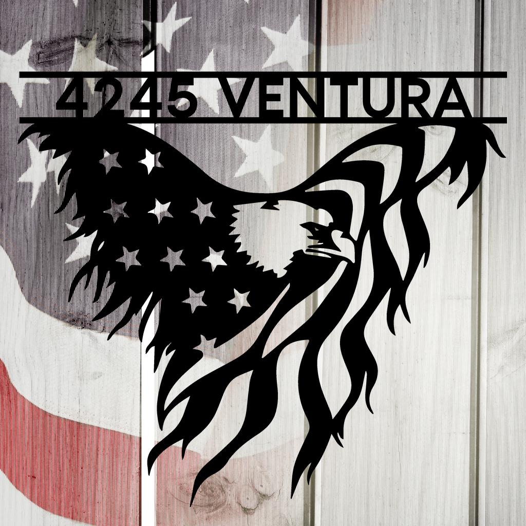 America Eagle & Flag Personalized Metal Wall Art Decor