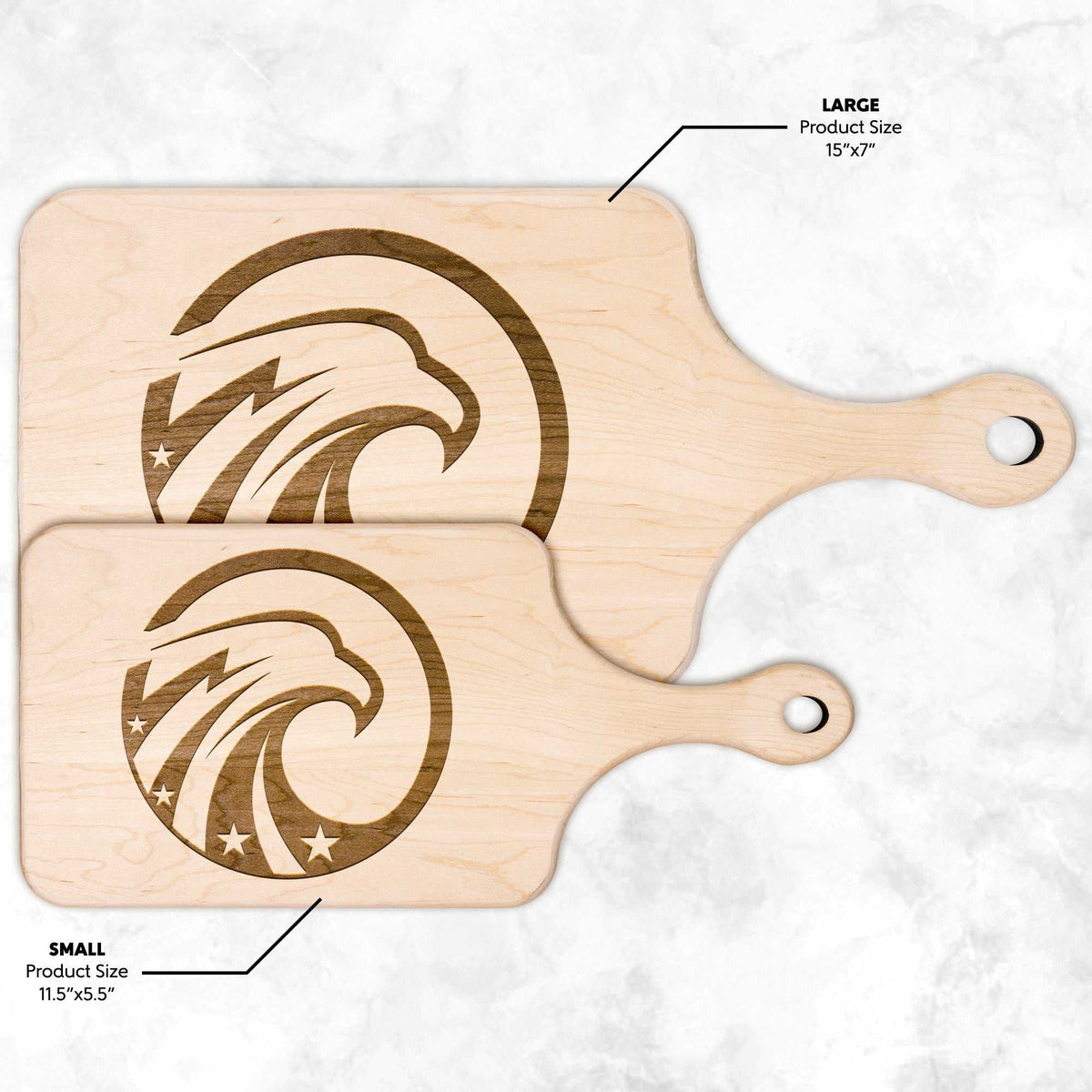 American Eagle with Stars Hardwood Paddle Cutting Board