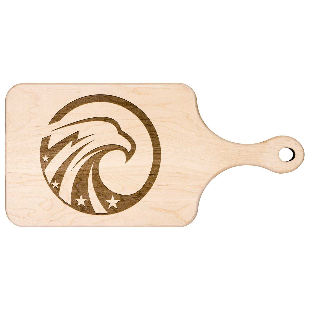 American Eagle with Stars Hardwood Paddle Cutting Board