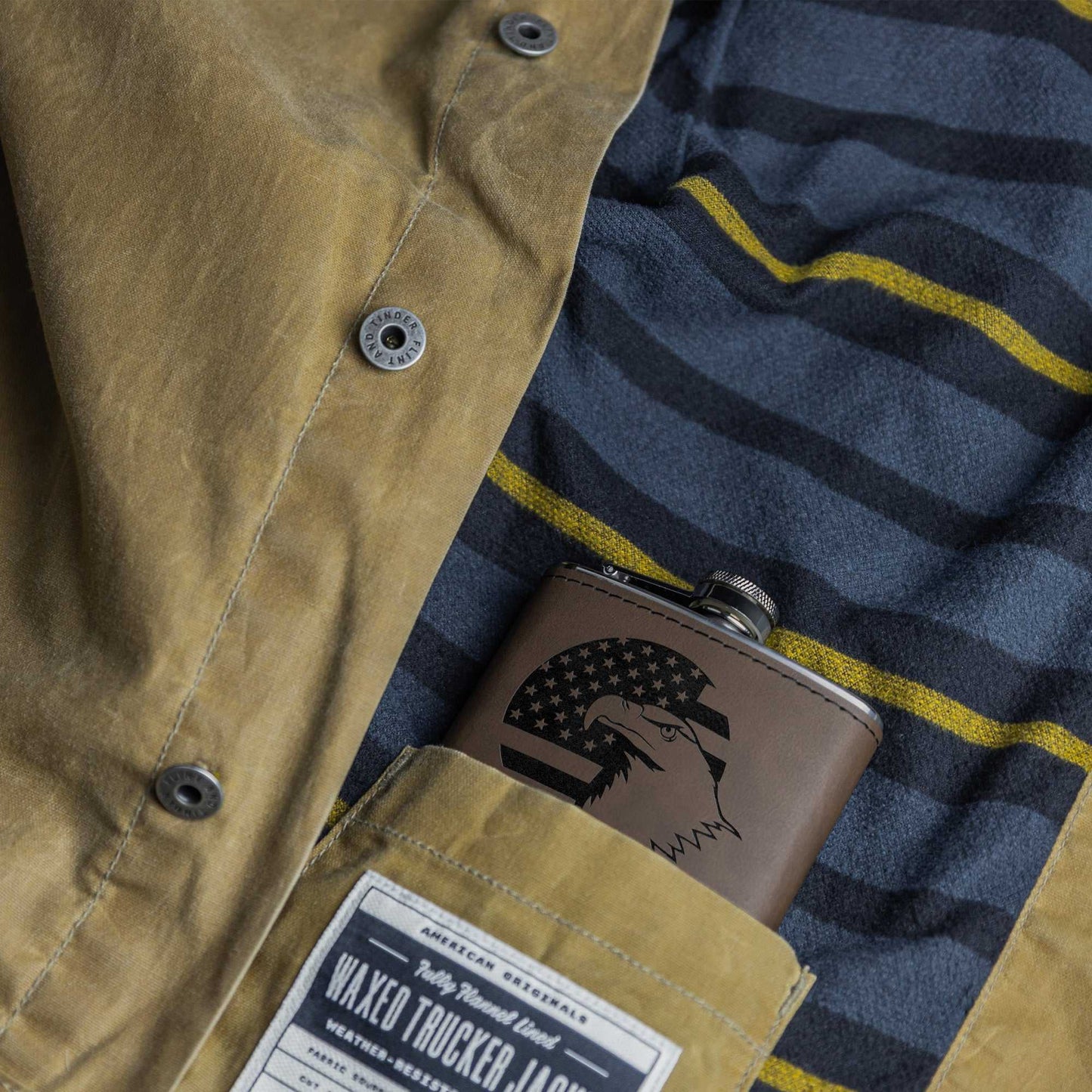 American Flag + Eagle Stainless Steel Flask