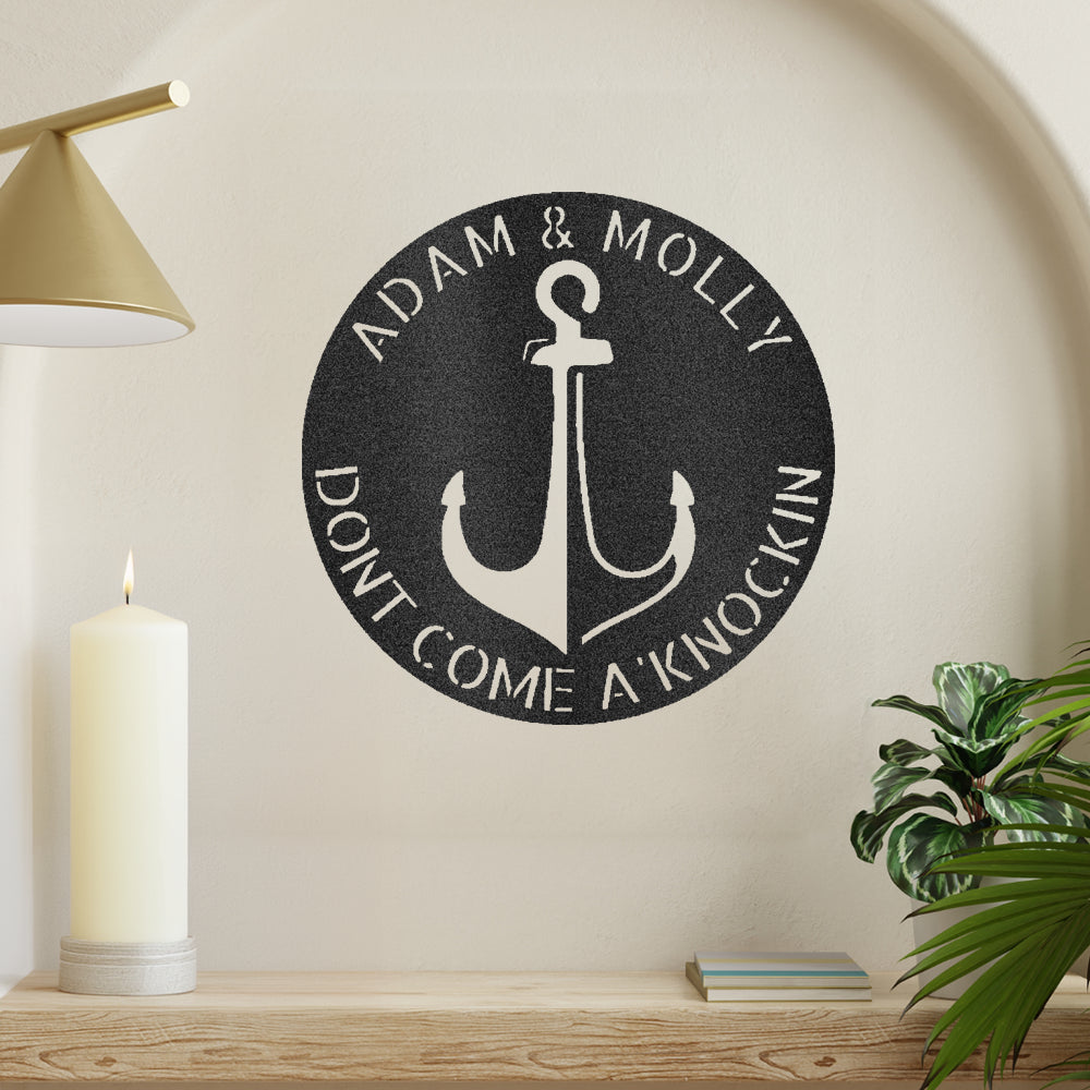 Anchor Plaque Sign - Custom Nautical Steel Decor