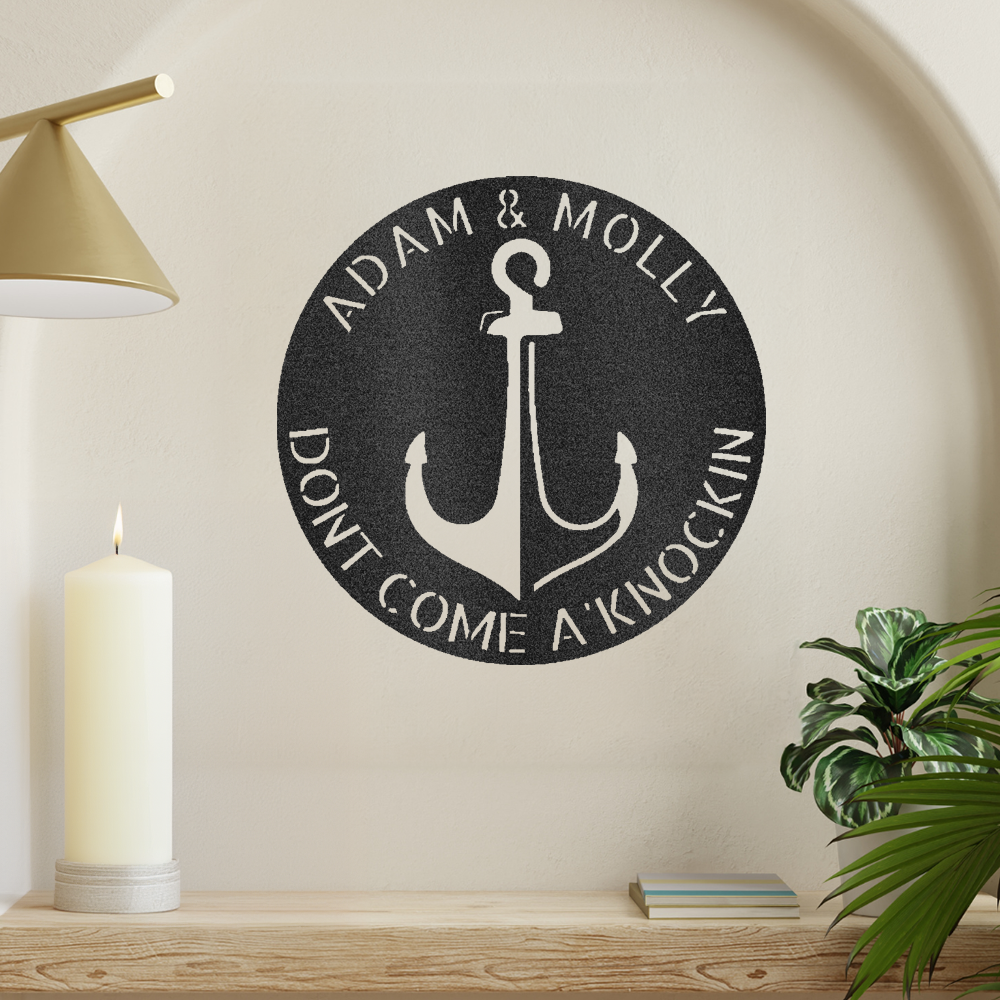 Anchor Plaque Sign - Custom Nautical Steel Decor