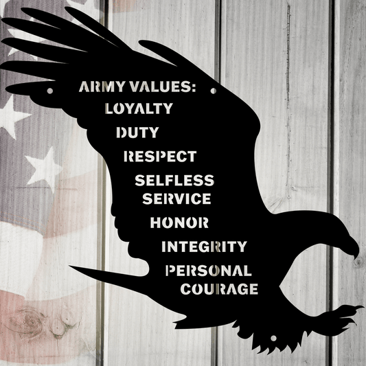 United States Army Seven Values Metal Wall Art