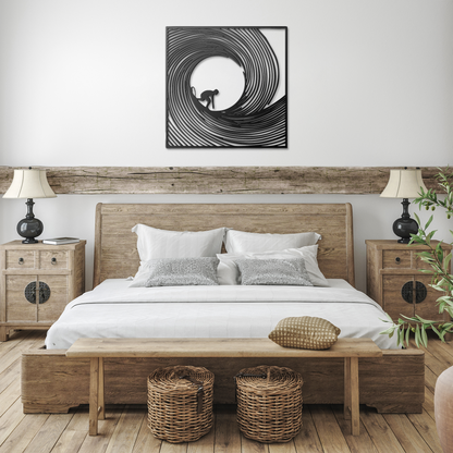 Barrel_Wave_Surfer_Metal_Wall_Art_Black_Farmhouse_Bedroom_Mockup.png