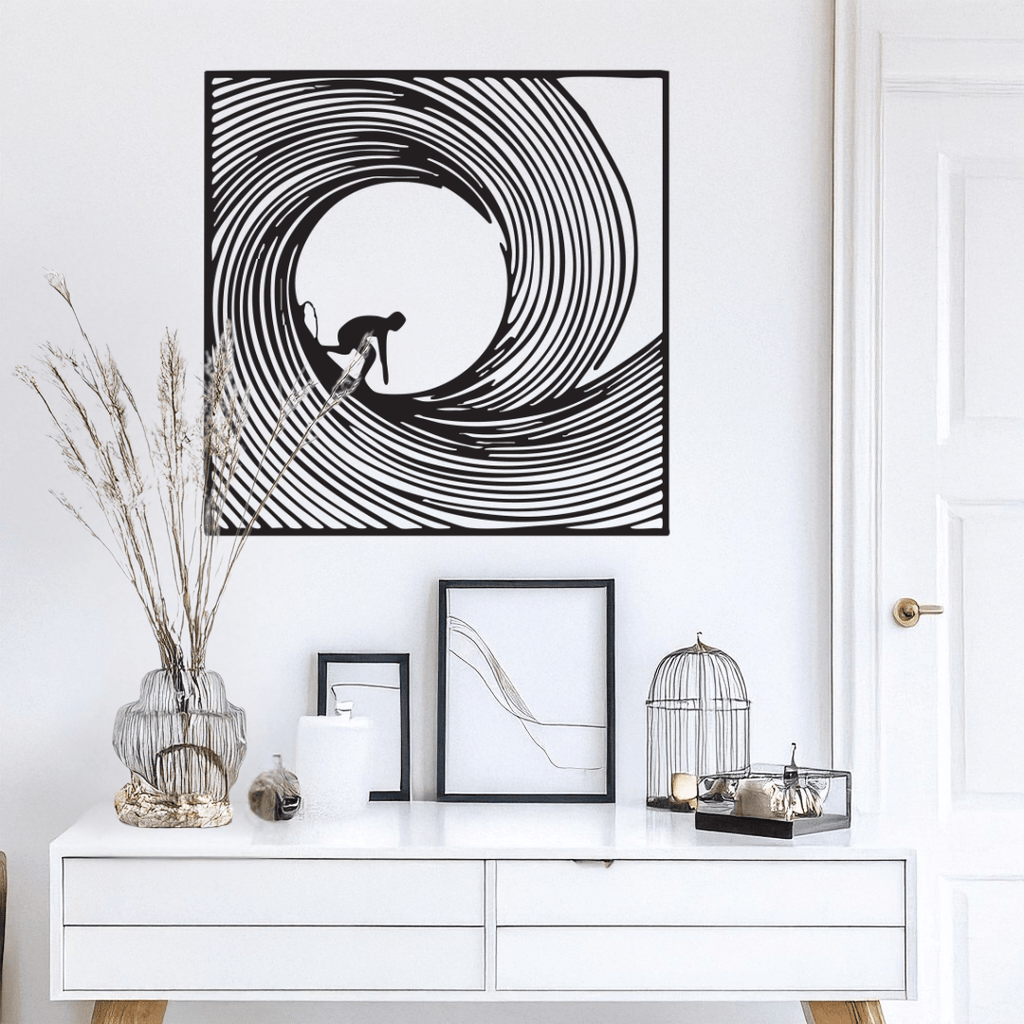 Barrel Wave Surfer Metal Art - Country Proud USA
