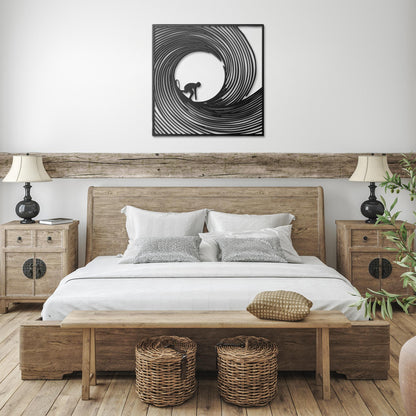 Barrel_Wave_Surfer_Metal_Wall_Art_Black_Farmhouse_Bedroom_Mockup.png